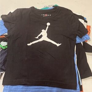 Jordan Kids Black Tee with White Logo
